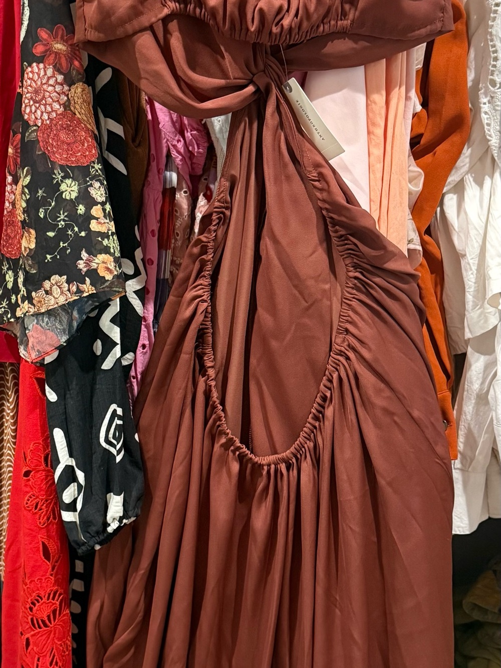 NWT Celandine V-Neck Twist-Front Satin Midi Dress - Picture 7 of 9